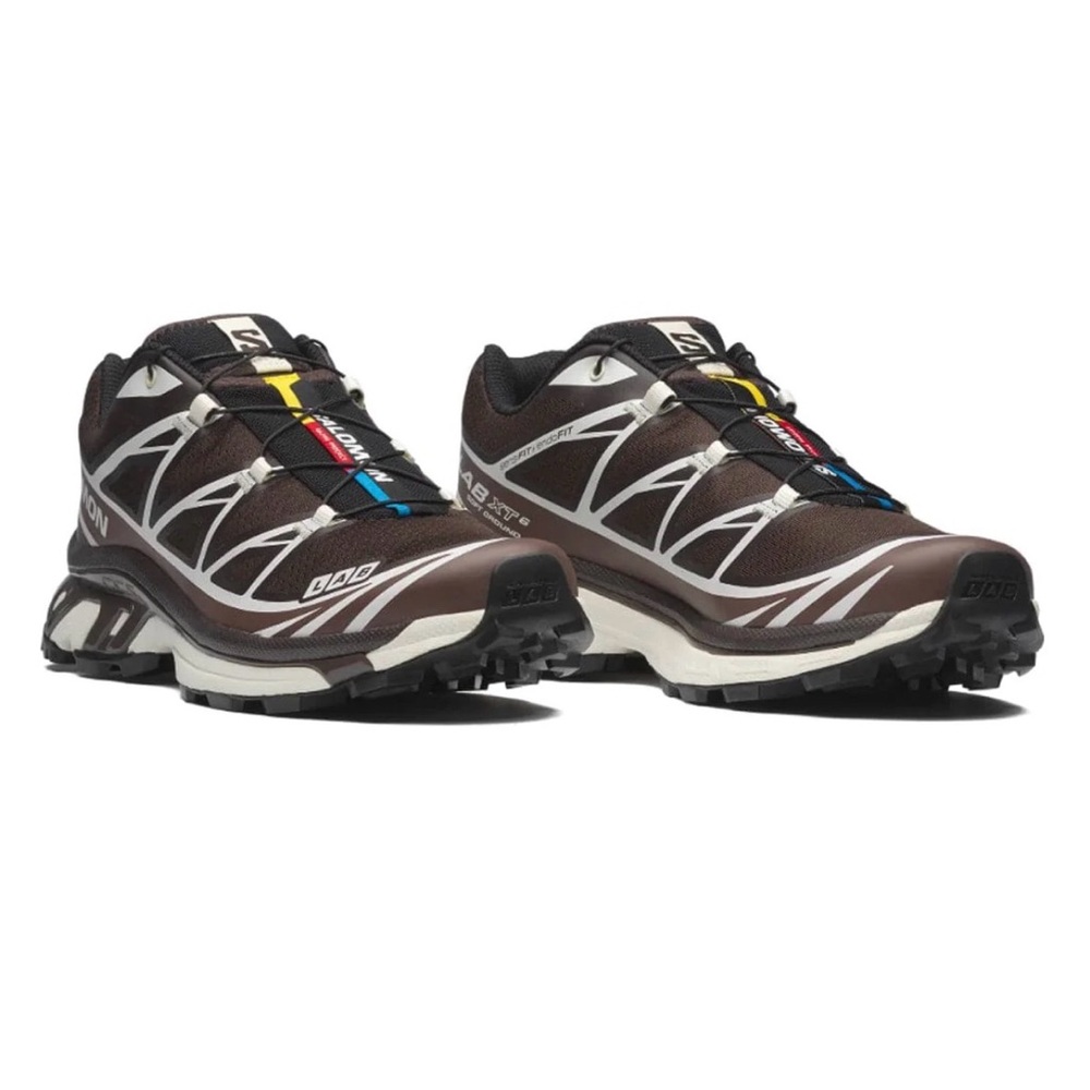 Salomon XT6 Brown and Silver Athletic Shoes